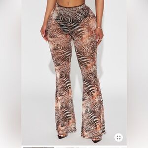 Animal Print Flared Women's Pants